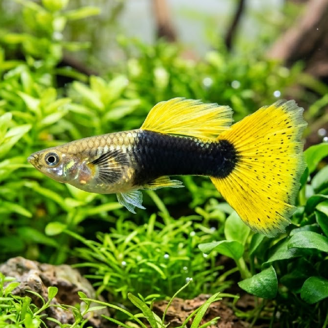 Yellow Tuxedo Guppy (Males)