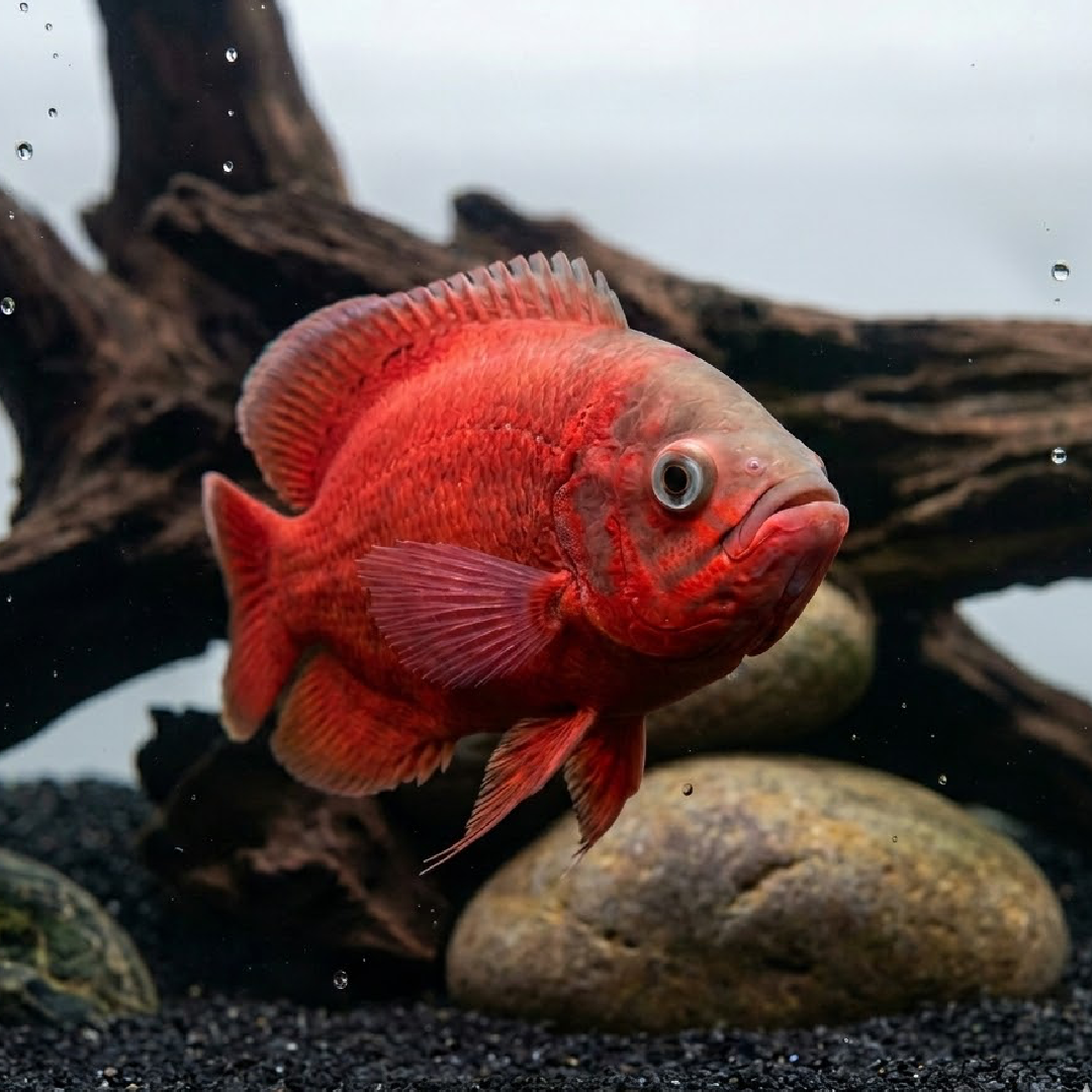 Ruby Wa Fish Ruby Red Oscar Fish (Astronotus ocellatus) 1.5